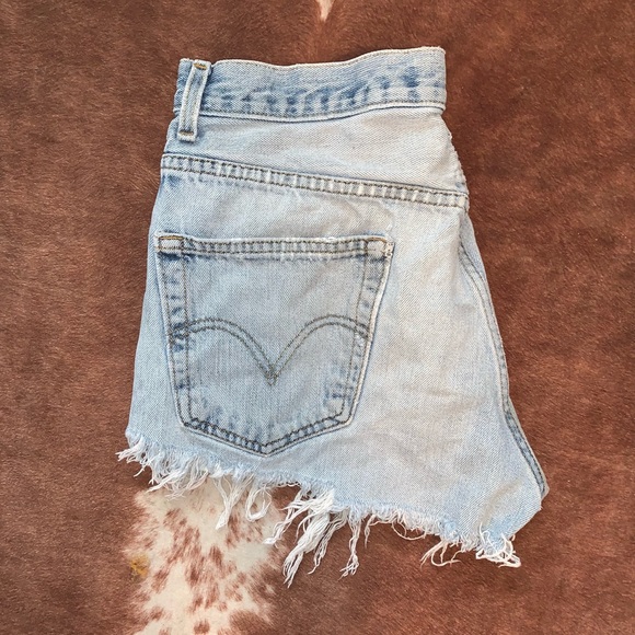 Levi's Light Blue Denim Cutoff Shorts - Picture 3 of 3